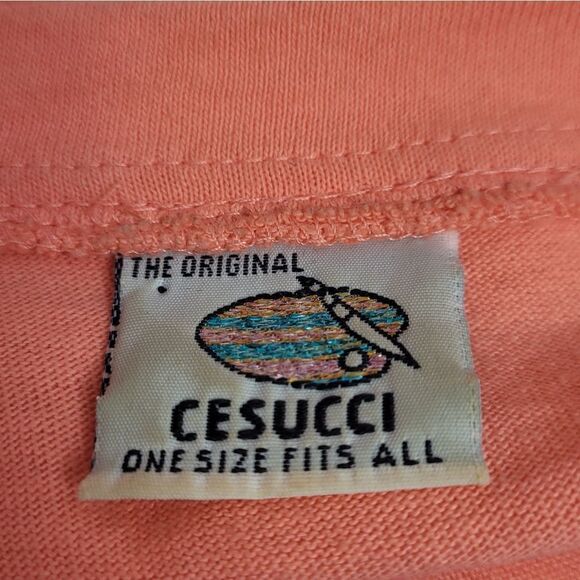 VINTAGE 90s set Cesucci hand painted tee shirt and cotton pants floral M - Picture 8 of 17